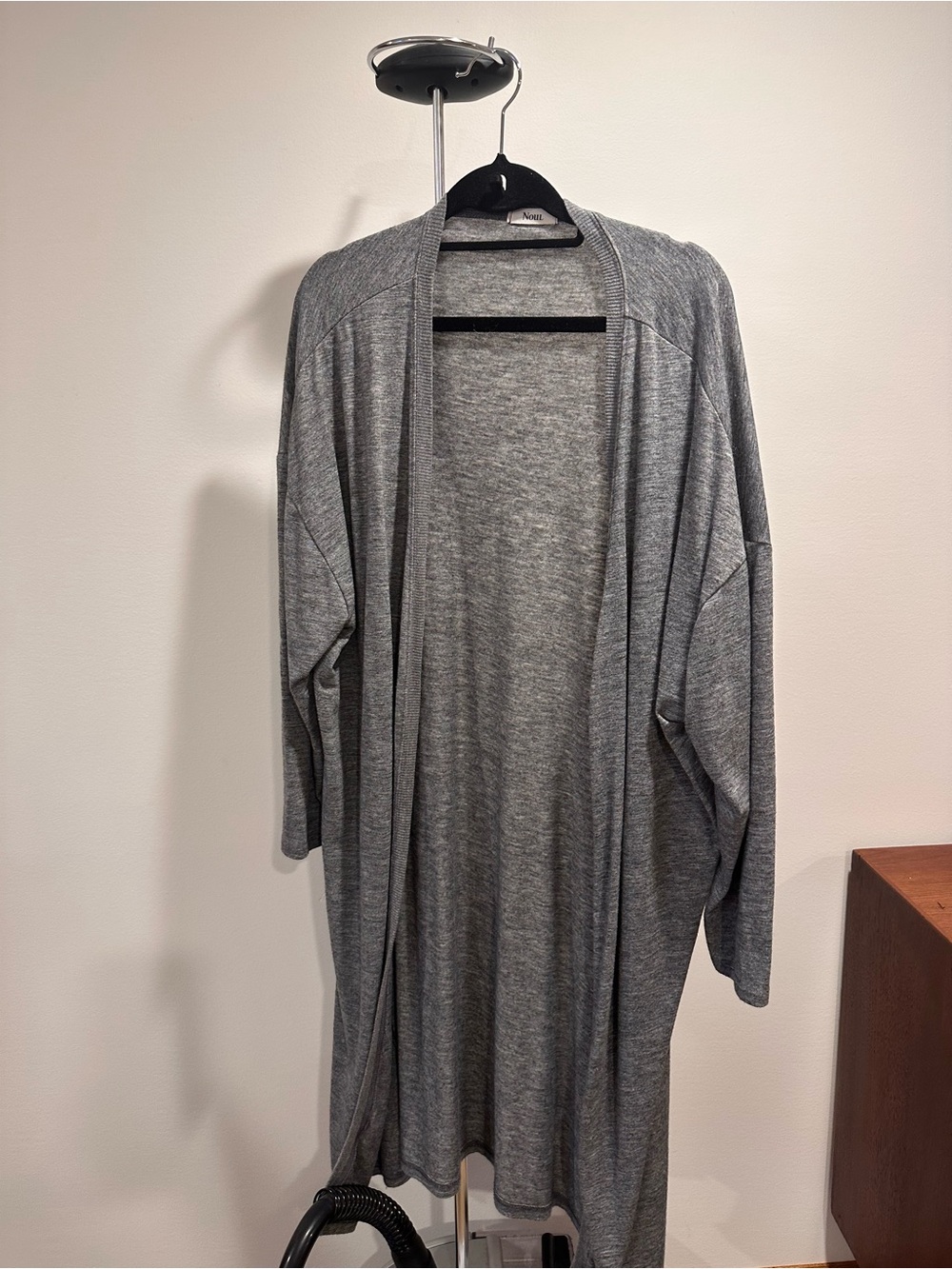 Oak + Fort Lightweight Open-Front Gray Women's Cardigan Sweater